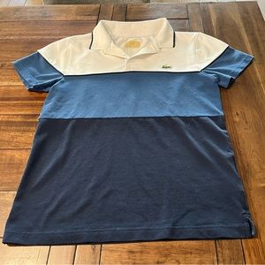 Lacoste blue and white polo VGUC.